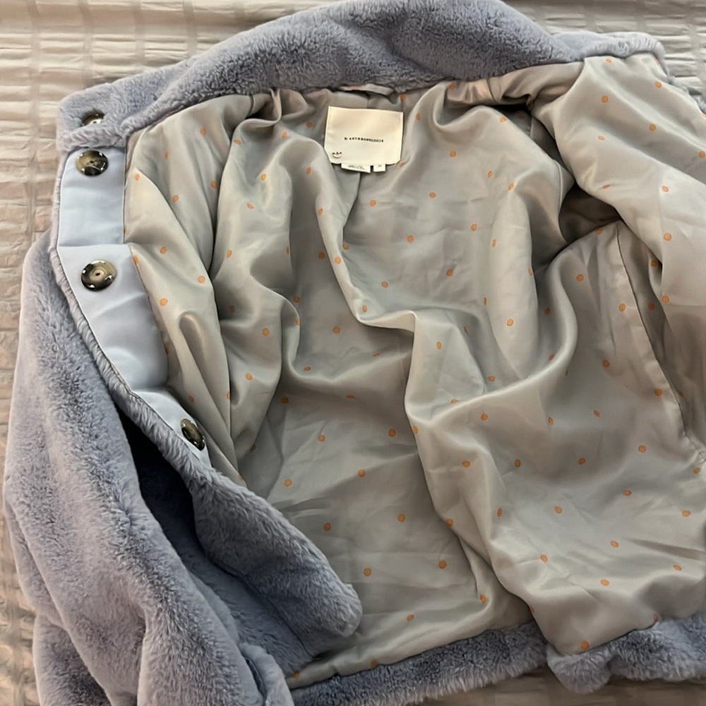 Baby Blue super soft faux fur xs jacket by Anthropology - Picture 6 of 7